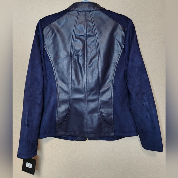 Marc New York Andrew Marc Womens Navy VEGAN jacket Size M - Picture 2 of 14